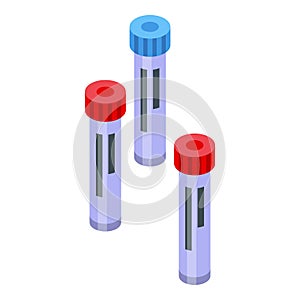 Test tubes icon isometric vector. Indicator compare