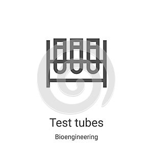 test tubes icon vector from bioengineering collection. Thin line test tubes outline icon vector illustration. Linear symbol for