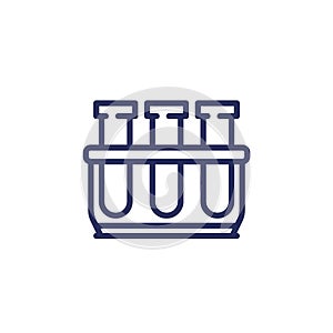 test tubes line icon, chemistry lab vector