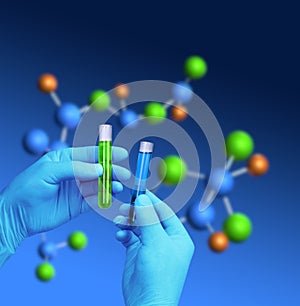 Test tubes molecular model