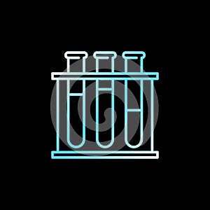 Test Tubes Rack vector concept linear blue icon or sign