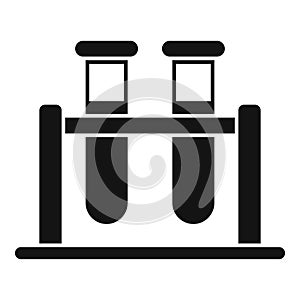 Test tubes stand icon simple vector. System shield