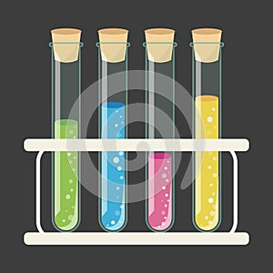 Test Tubes with Stopper in Holder