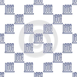 Test Tubes vector Science seamless pattern in thin line style