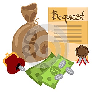 Testament, bequest background. Ancient documents, Wild West, design elements