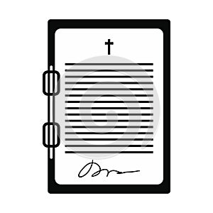Testament letter black simple icon