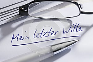 German Last Will And Testament