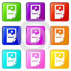 Tested ink paper with printer marks icons 9 set