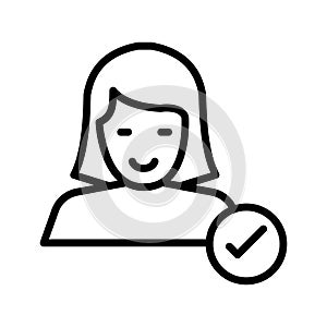 Tested profile thin line vector icon