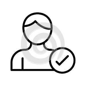 Tested profile thin line vector icon