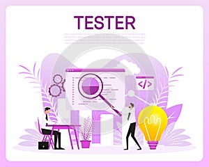 Tester people, great design for any purposes. Flat vector.