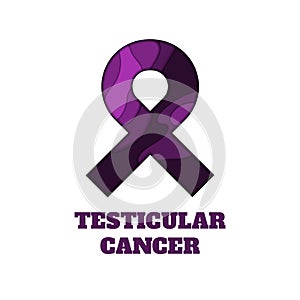 Testicular cancer awareness papercut ribbon