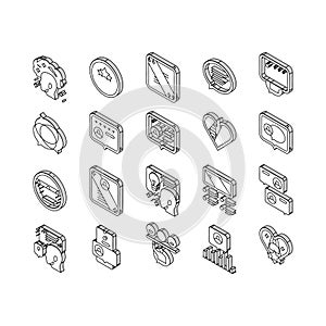 testimonial customer review isometric icons set vector