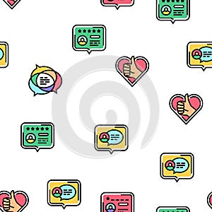 testimonial customer review vector seamless pattern
