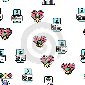 testimonial customer review vector seamless pattern