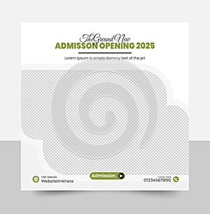 Admission Open Social Media Template for Schools, Colleges, and Educational Institutions.