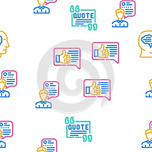 testimonial feedback quote vector seamless pattern