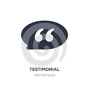 testimonial icon on white background. Simple element illustration from Feedback concept