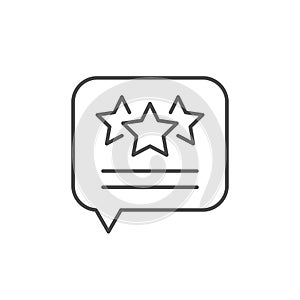 Testimonial message line outline icon