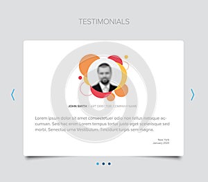 Testimonial review layout template