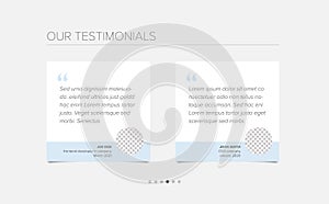 Testimonial reviews section layout template