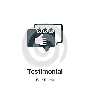 Testimonial vector icon on white background. Flat vector testimonial icon symbol sign from modern feedback collection for mobile