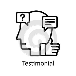 Testimonial vector outline Icon Design illustration. Human Mentality Symbol on White background EPS 10 File