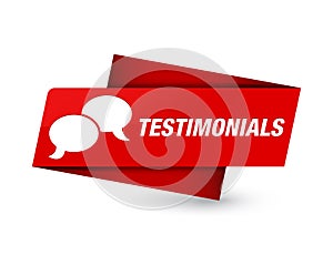 Testimonials (chat icon) premium red tag sign