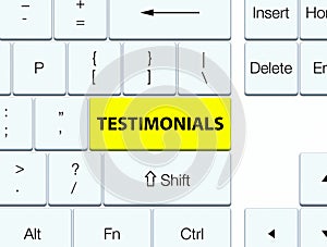 Testimonials yellow keyboard button