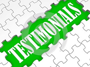 Testimonials Puzzle Showing Credentials And Recommendations