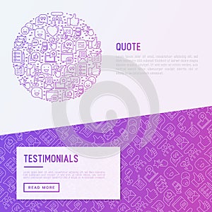 Testimonials and quote concept