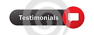 TESTIMONIALS web button with callout icon