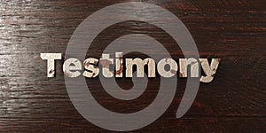 Testimony - grungy wooden headline on Maple - 3D rendered royalty free stock image