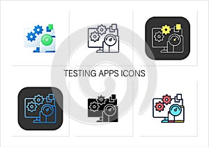 Testing apps icons set