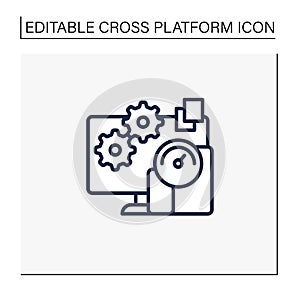 Testing apps line icon