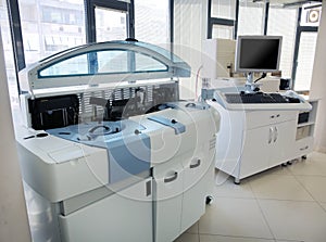 Testing blood samples in laboratory