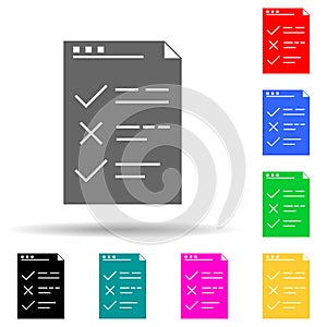 testing checklist multi color style icon. Simple glyph, flat vector of web development icons for ui and ux, website or mobile