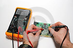 Testing a computer modem with digital multimeter