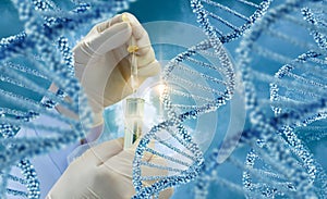 Testing of DNA molecules . photo