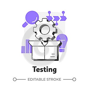 Testing flat outline concept icon