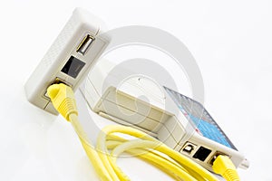 Testing of a long yellow network cable