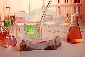 Testing of Meat with Glass Pipe in a Lab