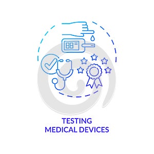 Testing medical devices concept icon