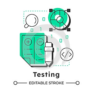 Testing modern linear concept icon