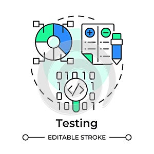 Testing multi color concept icon