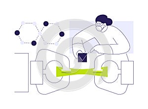 Testing nanomaterials abstract concept vector illustration.