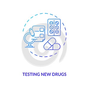 Testing new drugs concept icon