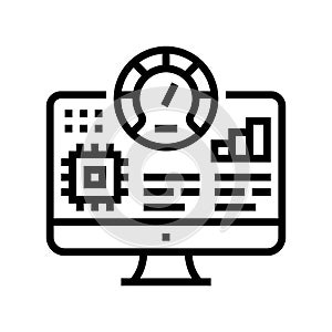 testing semiconductor manufacturing line icon vector illustration