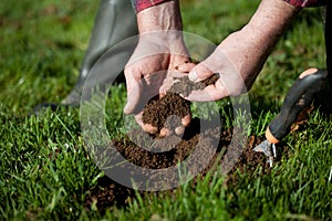 Testing the soil.