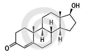 Testosterone hormone molecule, vector formula